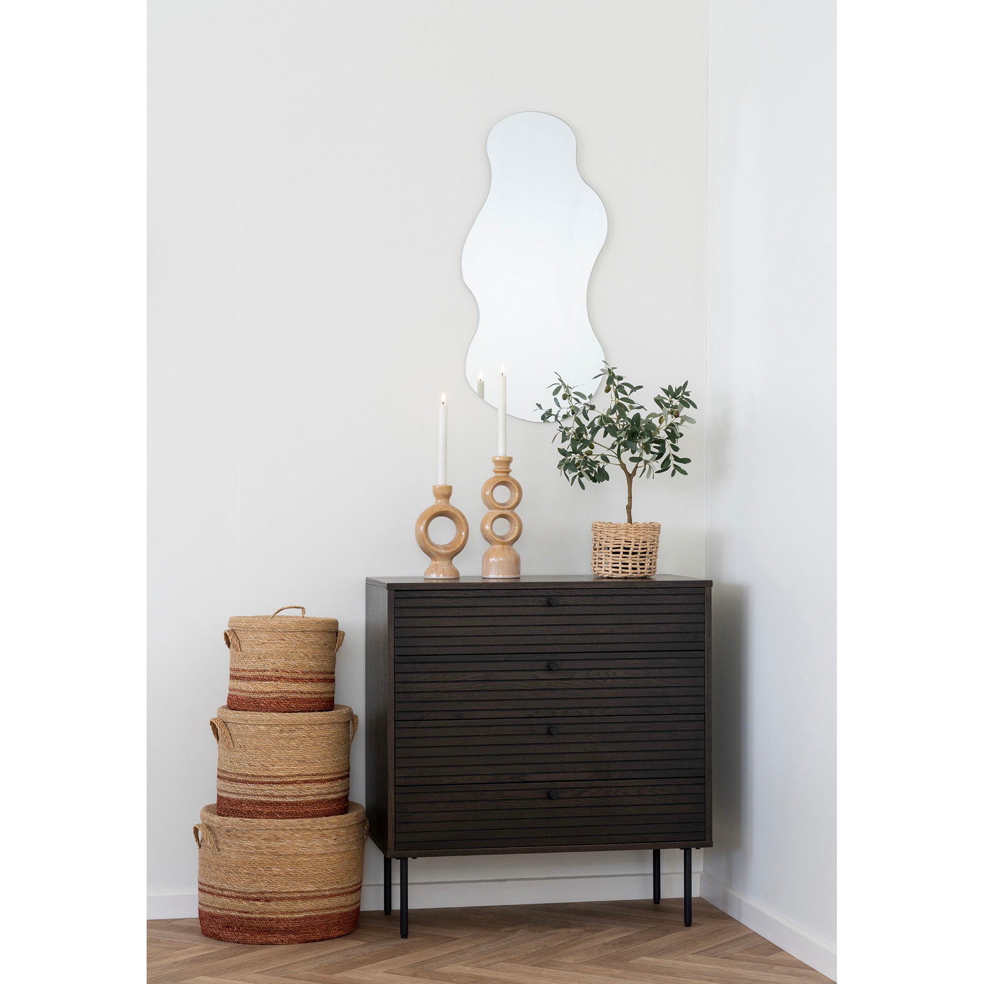 Budoni Baskets - Baskets, seagrass, natural/brown<br>set of 3